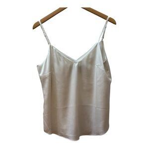 White House Black Market‎ Womens White V Neck Adjustable Strap Cami Top Size S